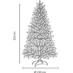 Albero di Natale Altezza 210 cm Ø130 cm Verde PE PVC Rami Realistici