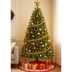 Albero di Natale Alto 240 cm Folto Verde Base 160 cm Rami Realistici