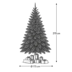 Albero di Natale Alto 270 cm Pino Verde Folto Senza Addobbi