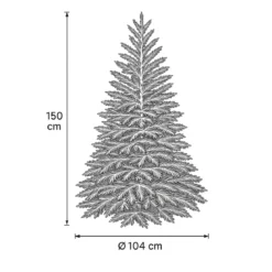 Albero di Natale Alto 150 cm Verde Effetto Realistico in PE PVC
