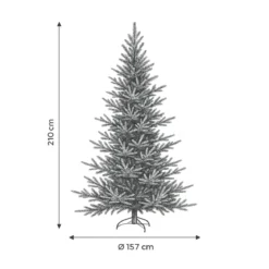 Albero di Natale Artificiale Altezza 210 cm Rami Realistici in PVC