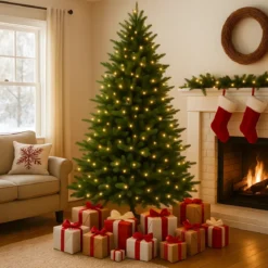 Albero di Natale Artificiale Altezza 210 cm Rami Realistici in PVC