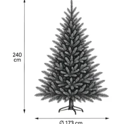 Albero di Natale Artificiale Altezza 240 cm Rami Realistici in PVC