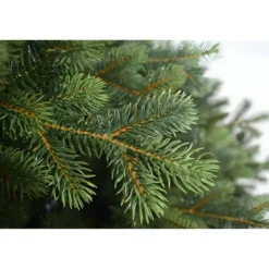 Albero di Natale 210 cm Verde PE PVC Effetto Realistico Base 140 cm