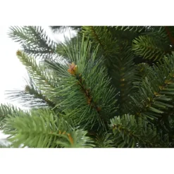 Albero di Natale 210 cm Verde PE PVC Effetto Realistico Base 140 cm