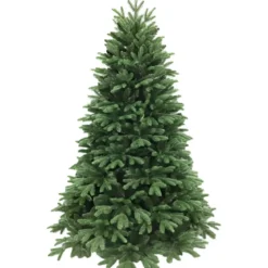 Albero di Natale 180 cm Verde PE PVC Effetto Realistico Base 124 cm