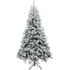 Albero di Natale con Rami Innevati 150 cm in PVC Effetto Neve Realistico