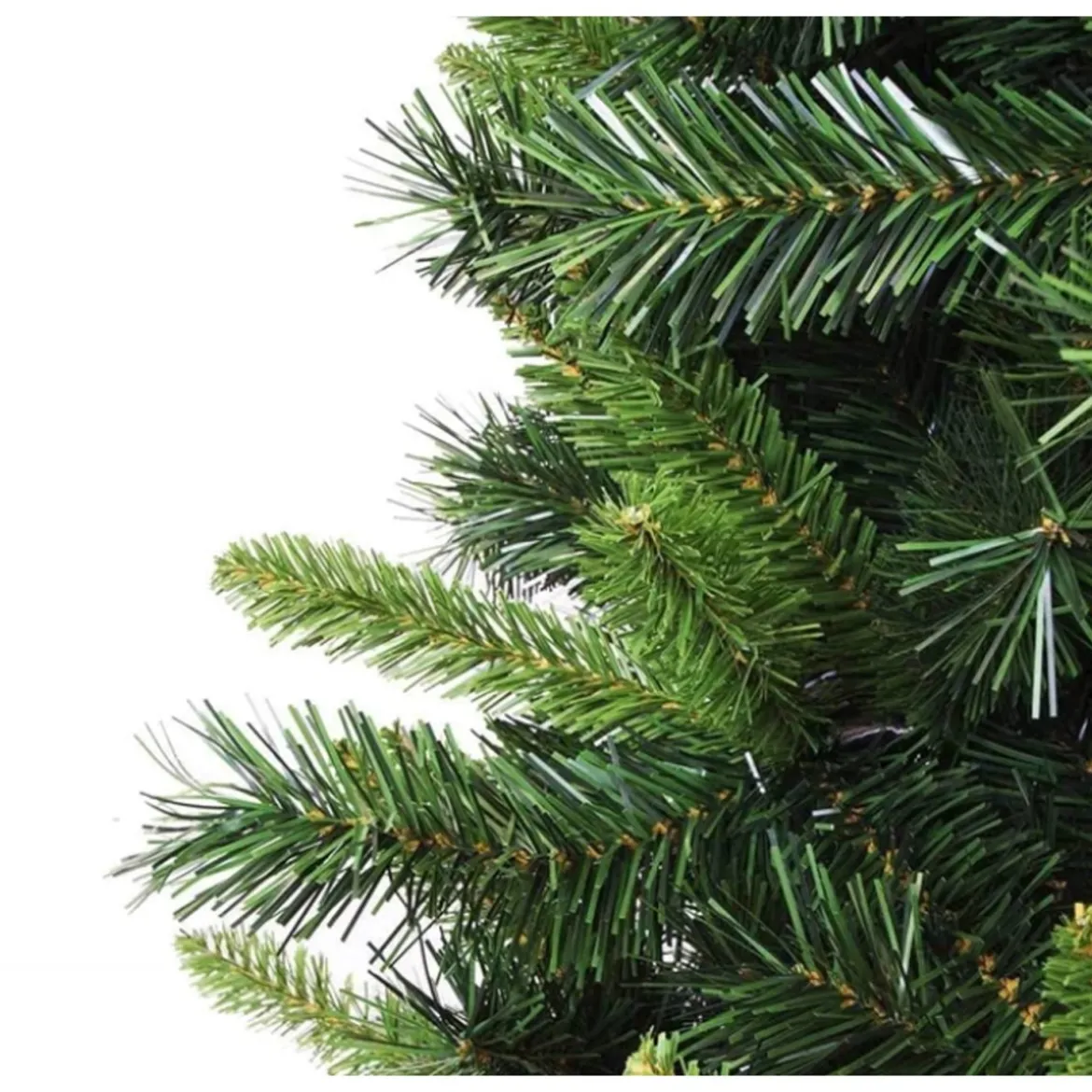 Albero di Natale Folto in PVC Verde 210 cm Realistico con Base a Croce