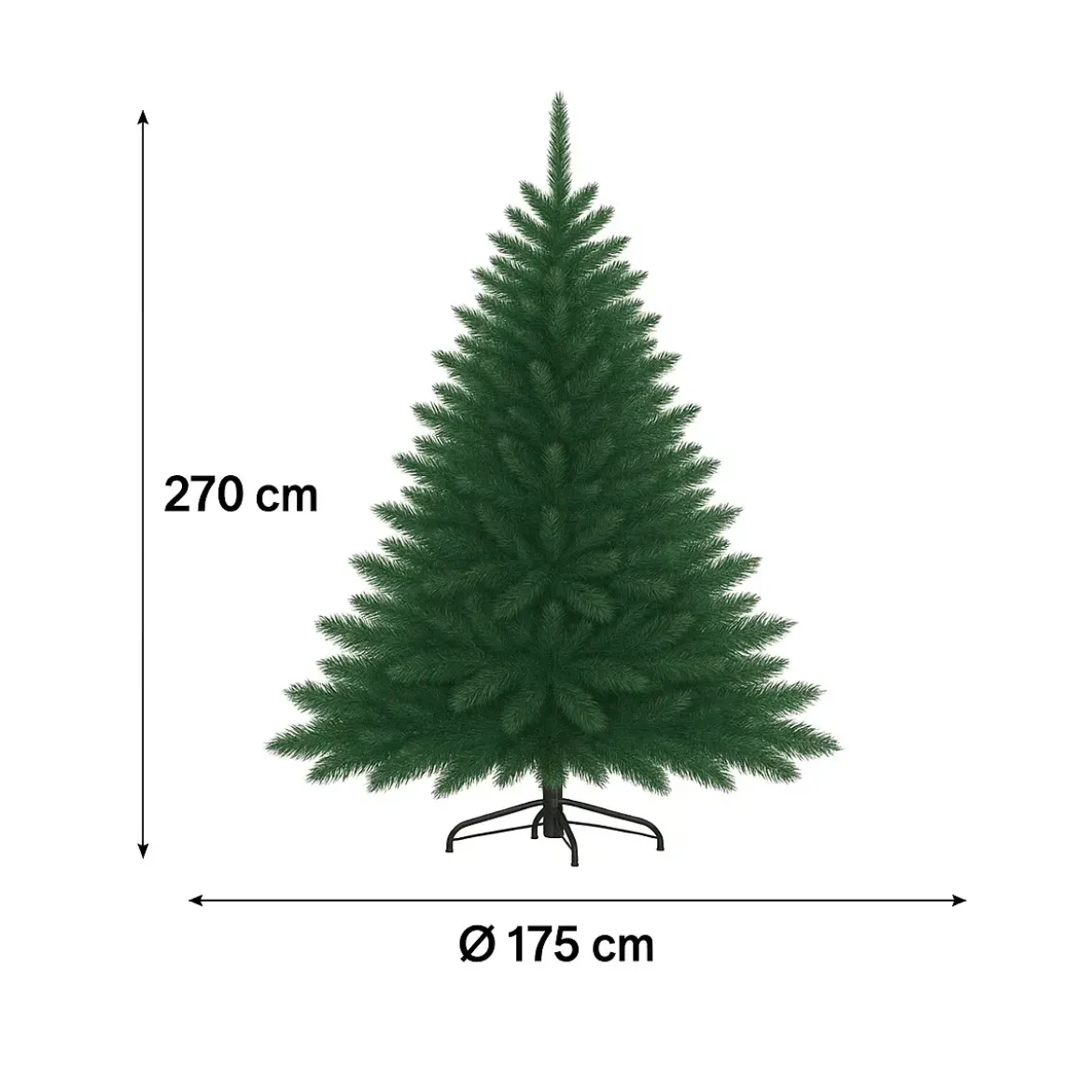 Albero di Natale Pino Verde Folto Alto 270 cm Realistico