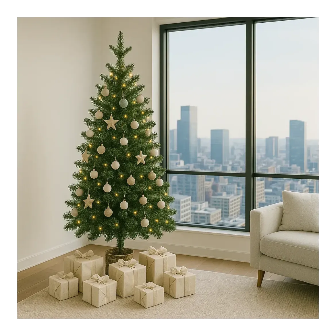 Albero di Natale Pino Verde Folto Alto 210 cm Realistico