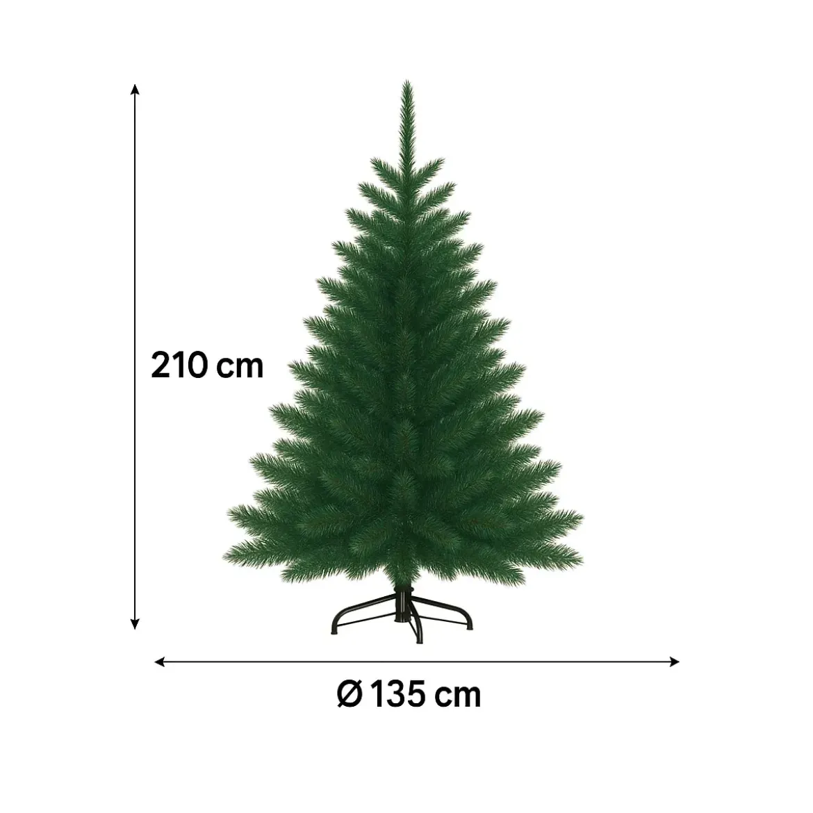 Albero di Natale Pino Verde Folto Alto 210 cm Realistico