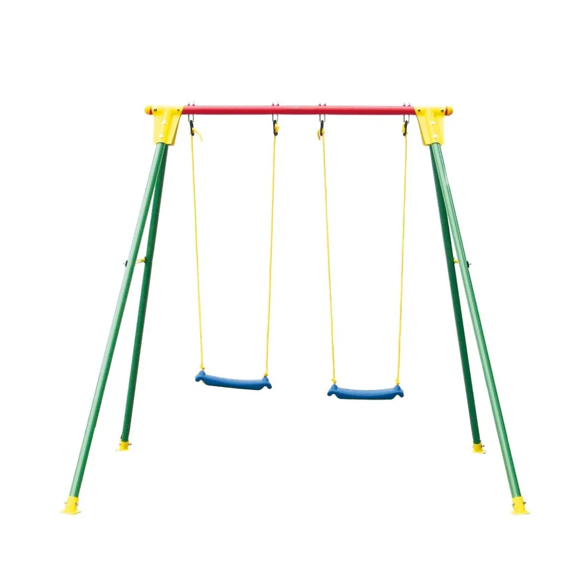 Altalena Acciaio Kiko 2 Sedute Seggiolino Tavoletta 3-10 eta Gioco Esterno Bimbi