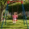 Altalena da Giardino per Bambini Acciaio Blu Rosso Seduta Tavoletta