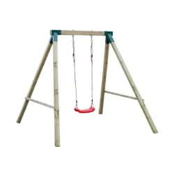Altalena in Legno Singola per Bambini da Esterno Giardino 1 Seggiolino Seduta