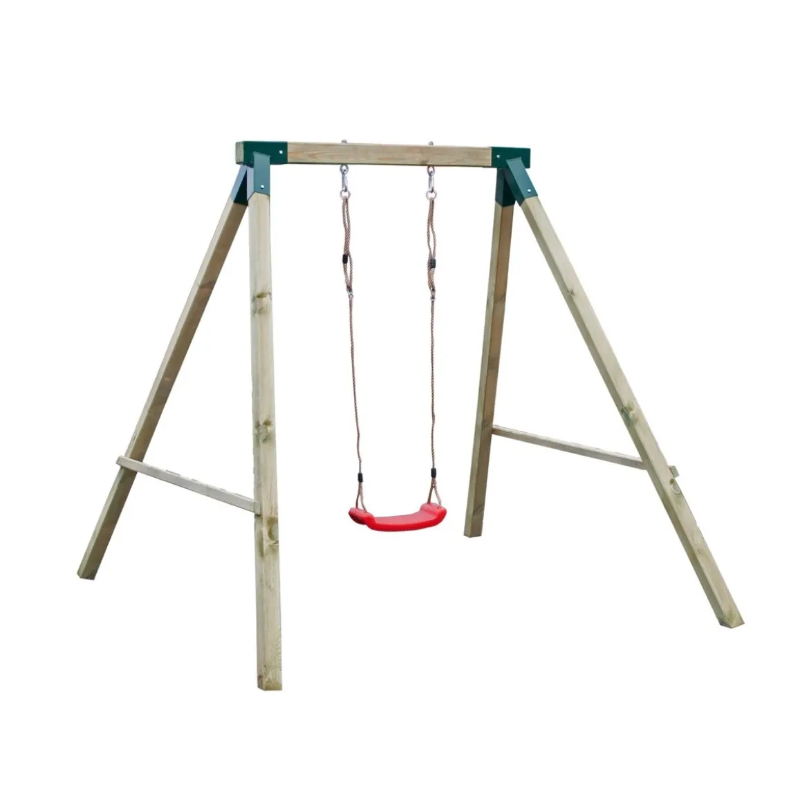 Altalena in Legno Singola per Bambini da Esterno Giardino 1 Seggiolino Seduta