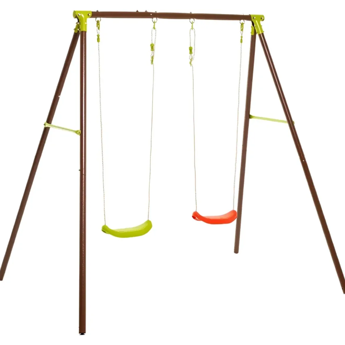 Altalena in Metallo 2 Posti Seggiolini Gioco per Bambini da Giardino