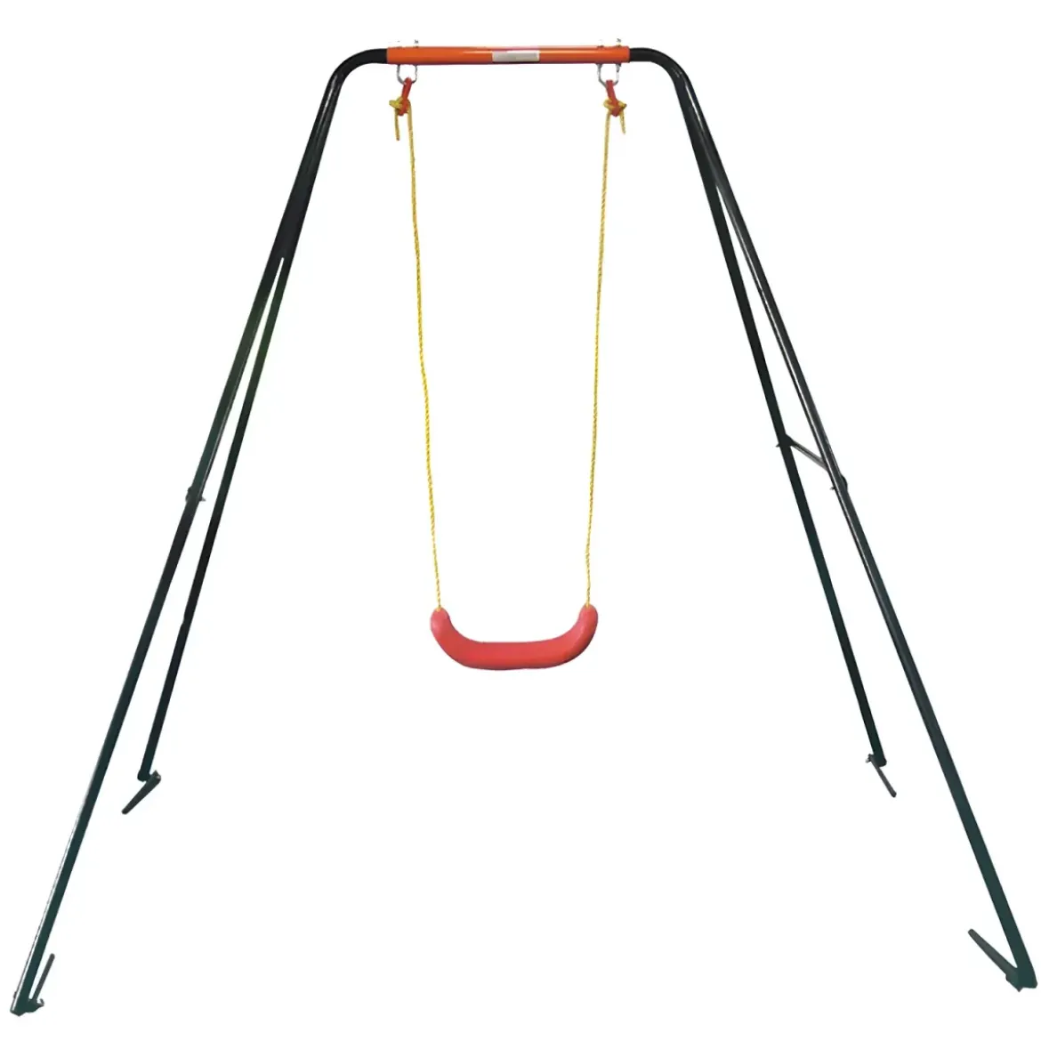 Altalena per Bambini in Acciaio Singola per Giardino 168x163x200 cm