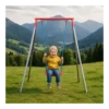 Altalena per Bambini 1 Posto da Esterno 168x163x200 cm Rosso Blu Acciaio