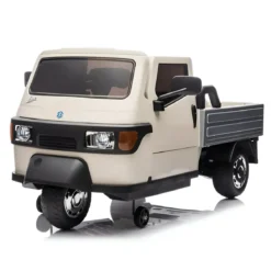 Ape Car Piaggio Elettrica per Bambini Beige con Ruote EVA e Telecomando