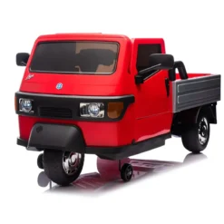 Ape Car Piaggio Elettrica per Bambini Rosso con Ruote EVA e Telecomando