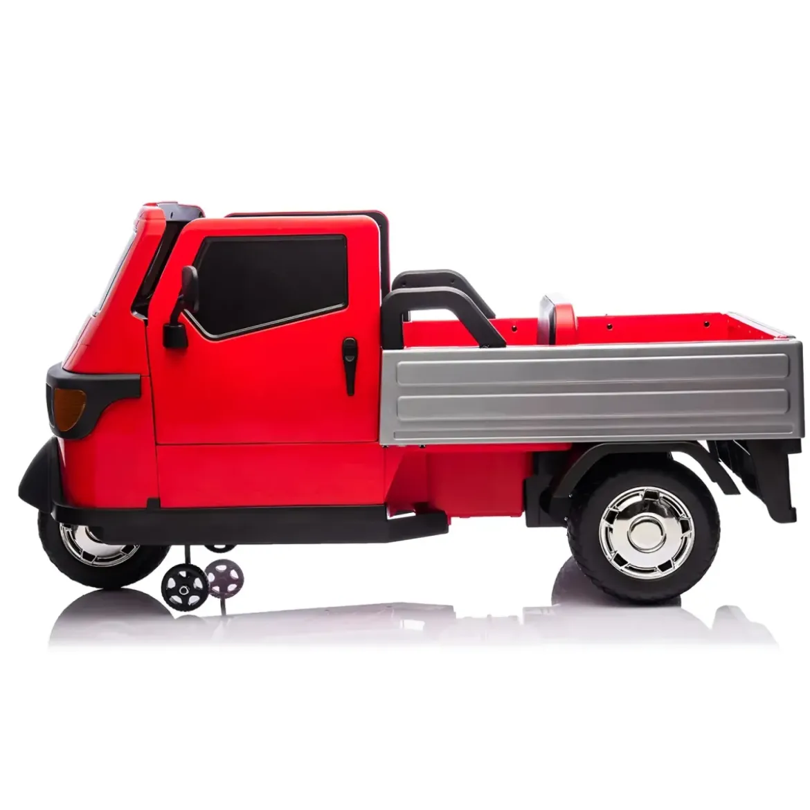 Ape Car Piaggio Elettrica per Bambini Rosso con Ruote EVA e Telecomando