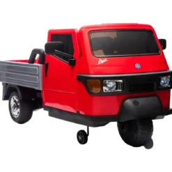 Ape Car Piaggio Elettrica per Bambini Rosso con Ruote EVA e Telecomando
