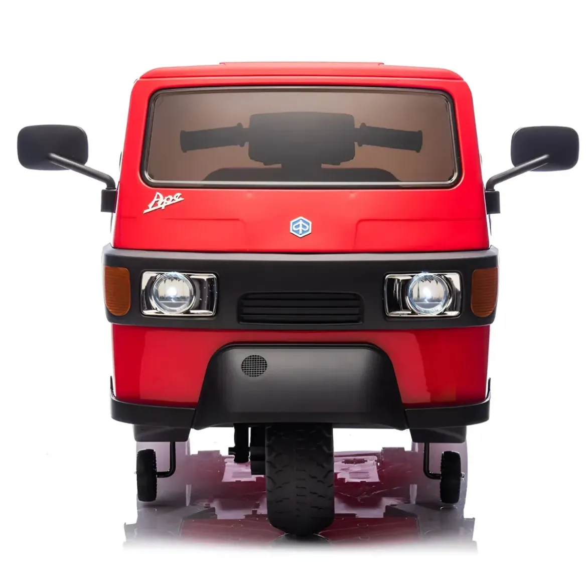 Ape Car Piaggio Elettrica per Bambini Rosso con Ruote EVA e Telecomando
