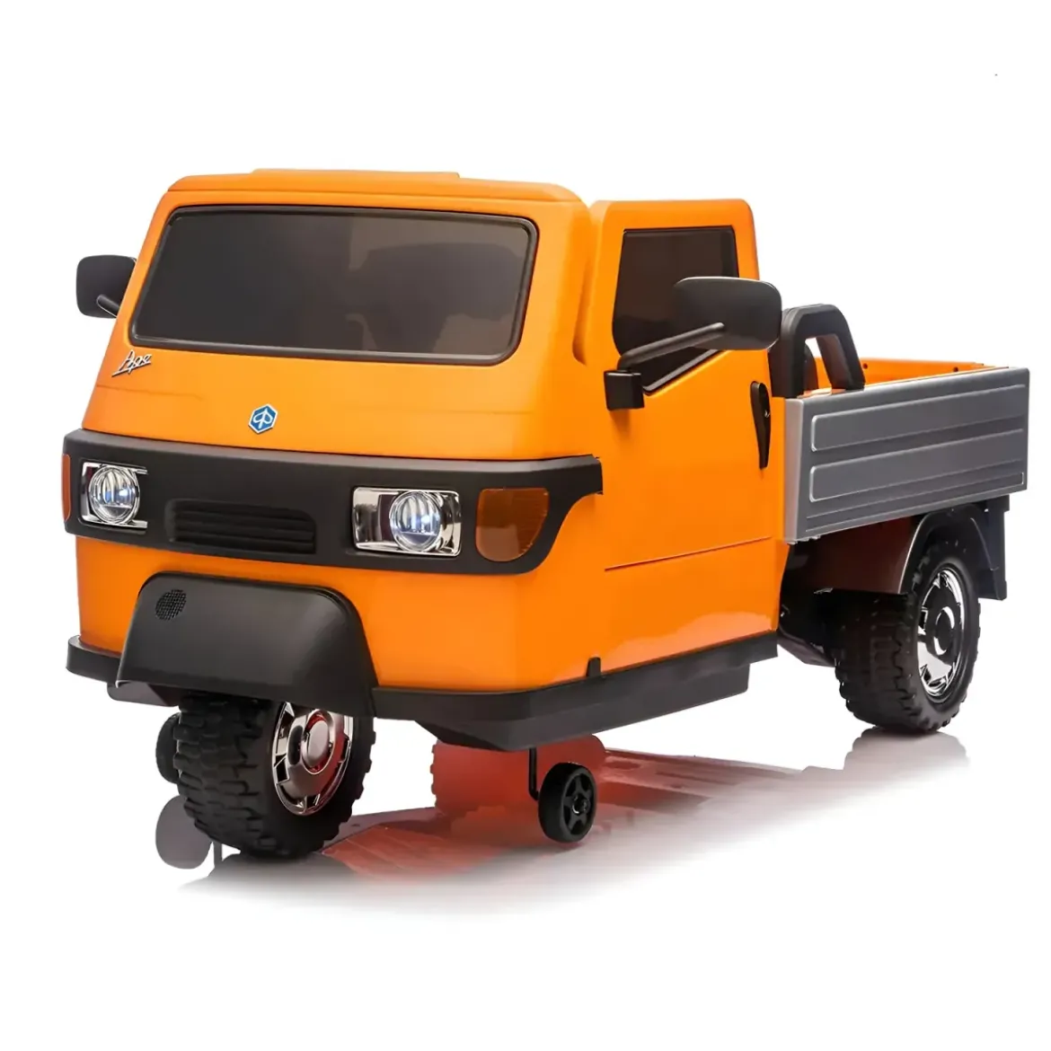 Ape Car Piaggio Elettrica per Bambini Arancione Ruote EVA e Telecomando