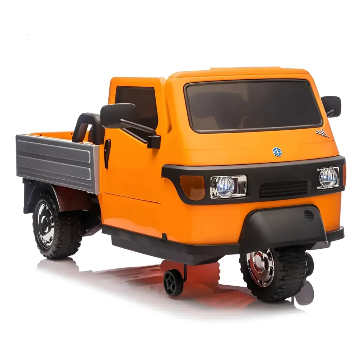 Ape Car Piaggio Elettrica per Bambini Arancione Ruote EVA e Telecomando