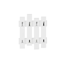 Appendiabiti a Muro in Legno Bianco con Ganci Moderno Mobile ingresso a Parete
