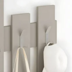 Appendiabiti a Muro per Ingresso in Legno Cashmere 8 Ganci Moderno