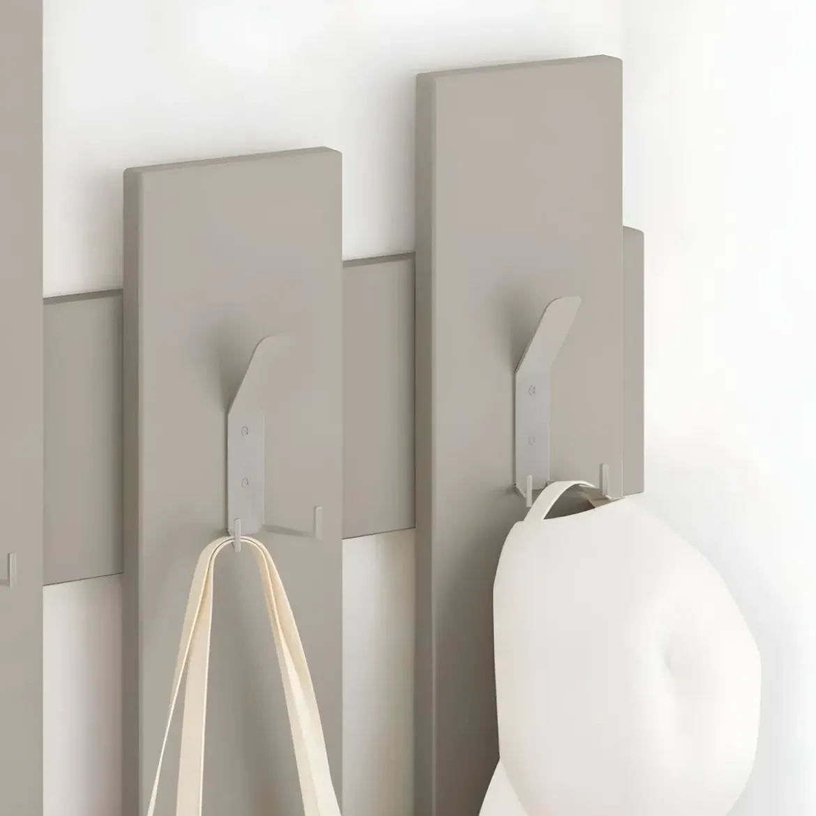 Appendiabiti a Muro per Ingresso in Legno Cashmere 8 Ganci Moderno