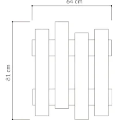 Appendiabiti a Muro per Ingresso in Legno Cashmere 8 Ganci Moderno