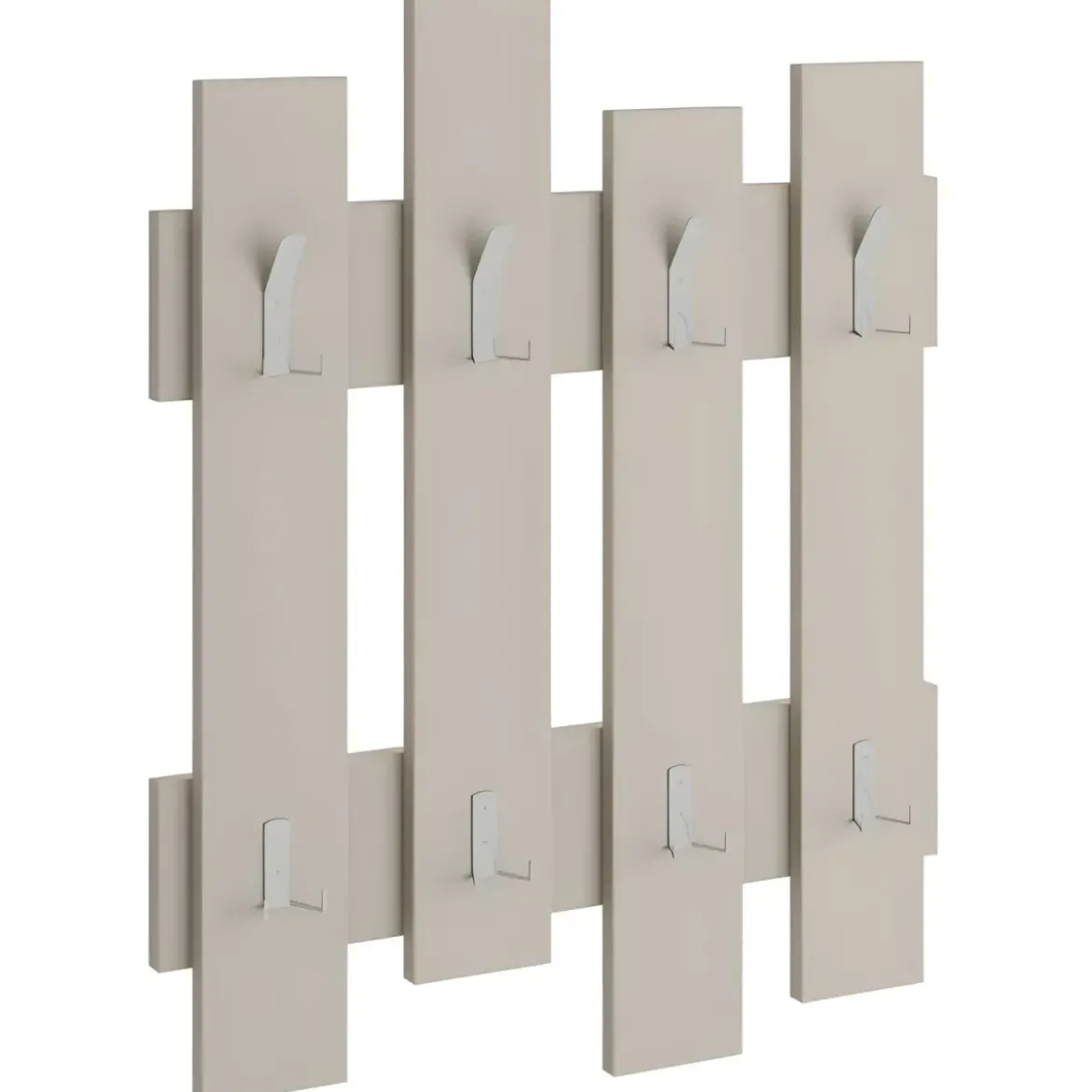 Appendiabiti a Muro per Ingresso in Legno Cashmere 8 Ganci Moderno