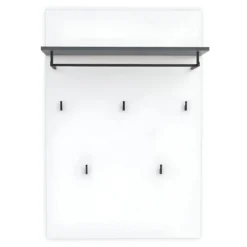 Appendiabiti da Parete Bianco 80x26x115 cm con Mensola Antracite
