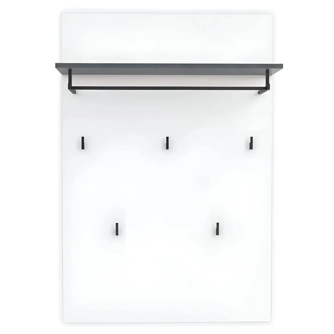 Appendiabiti da Parete Bianco 80x26x115 cm con Mensola Antracite