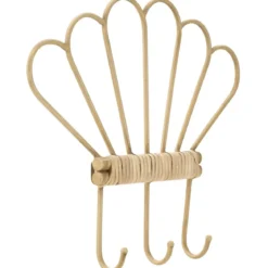 Appendiabiti da Parete in Metallo e Plastica 3 Ganci Effetto Bambu