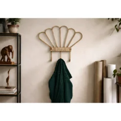 Appendiabiti da Parete in Metallo e Plastica 3 Ganci Effetto Bambu