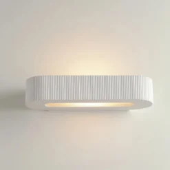 Applique ad Angolo in Gesso Bianco Verniciabile Lampada da Parete Interno