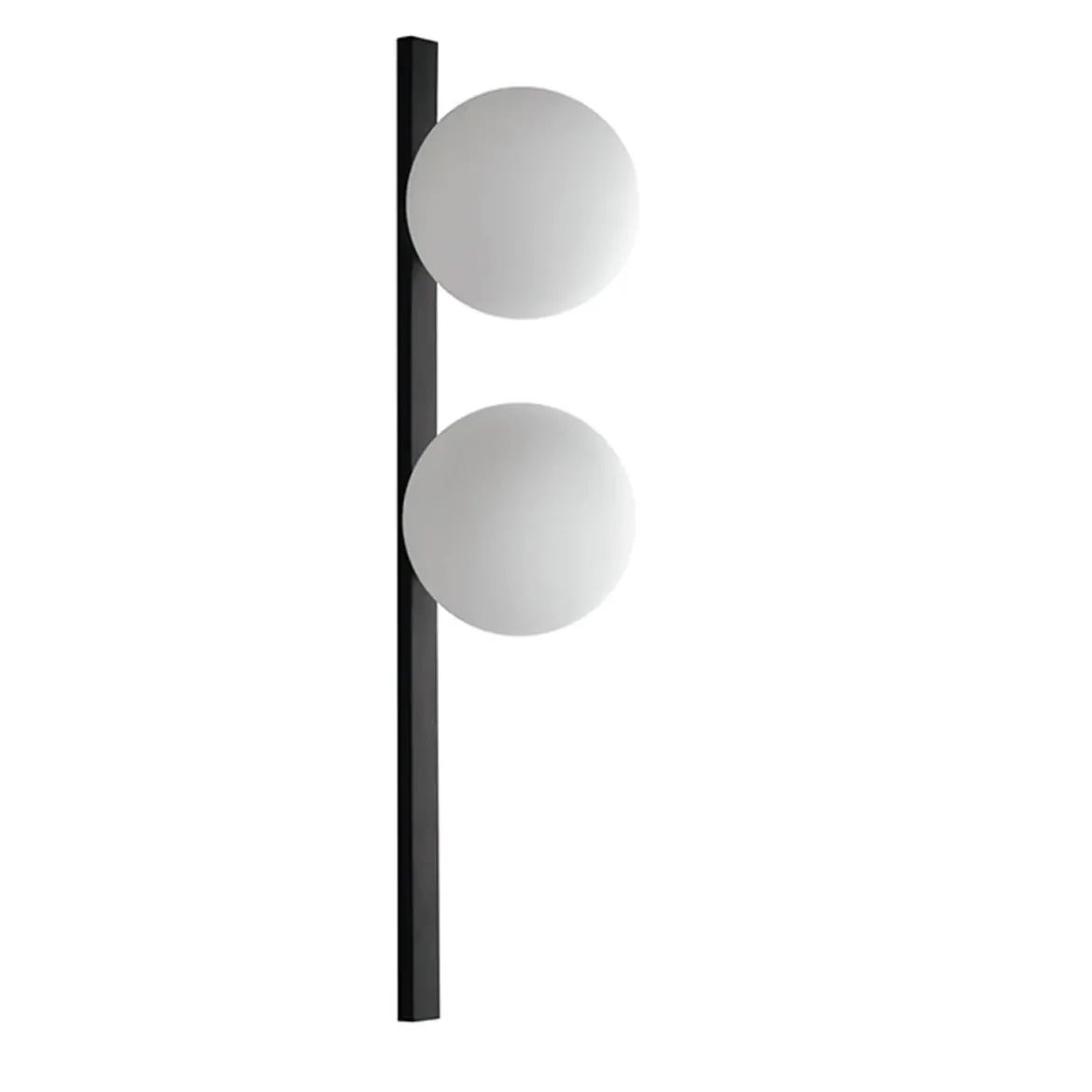 Applique a Muro in Metallo Nero 2 Punti Luce Lampada Elegante da Parete
