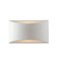Applique a Muro Verniciabile in Gesso Bianco Lampada da Parete Interno