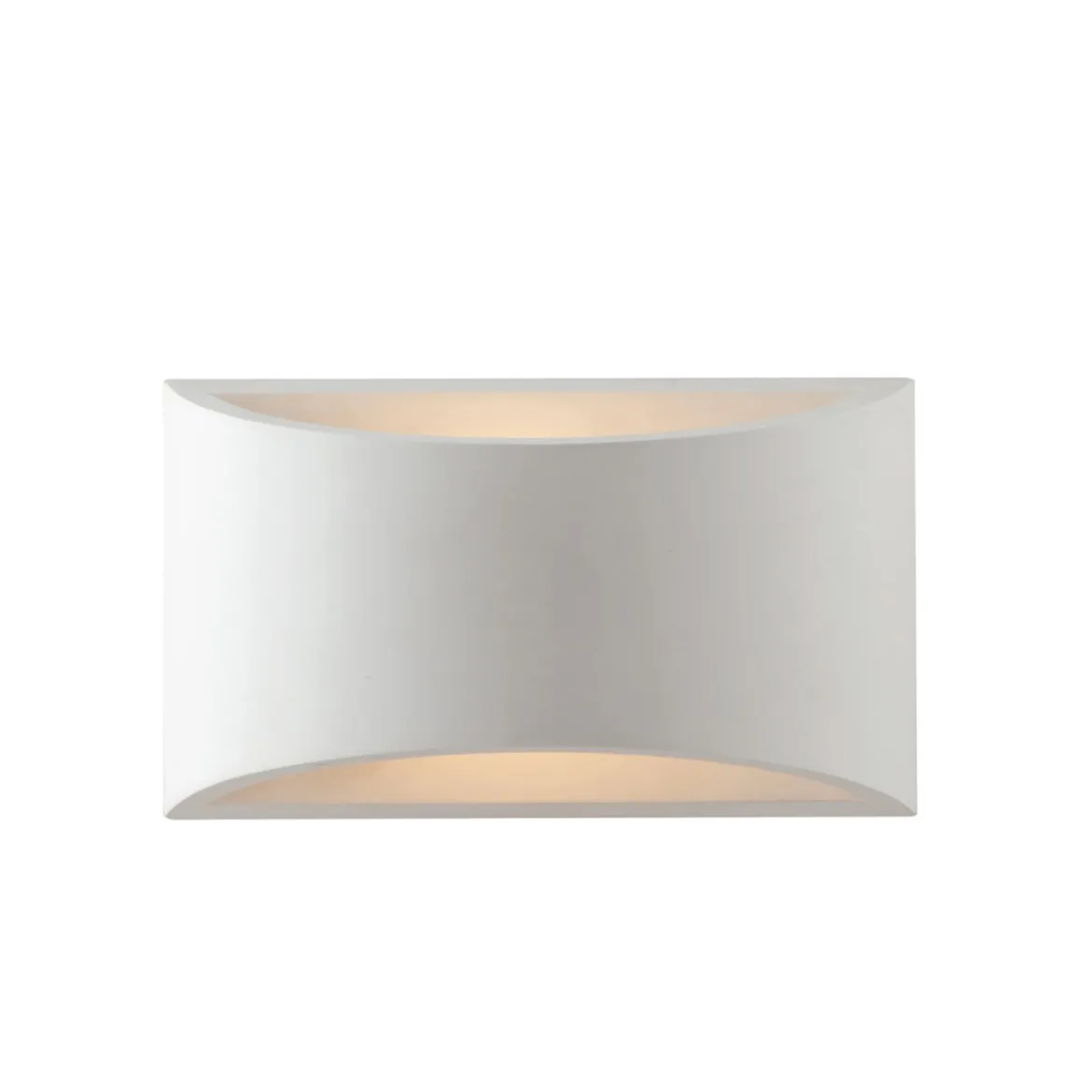 Applique a Muro Verniciabile in Gesso Bianco Lampada da Parete Interno