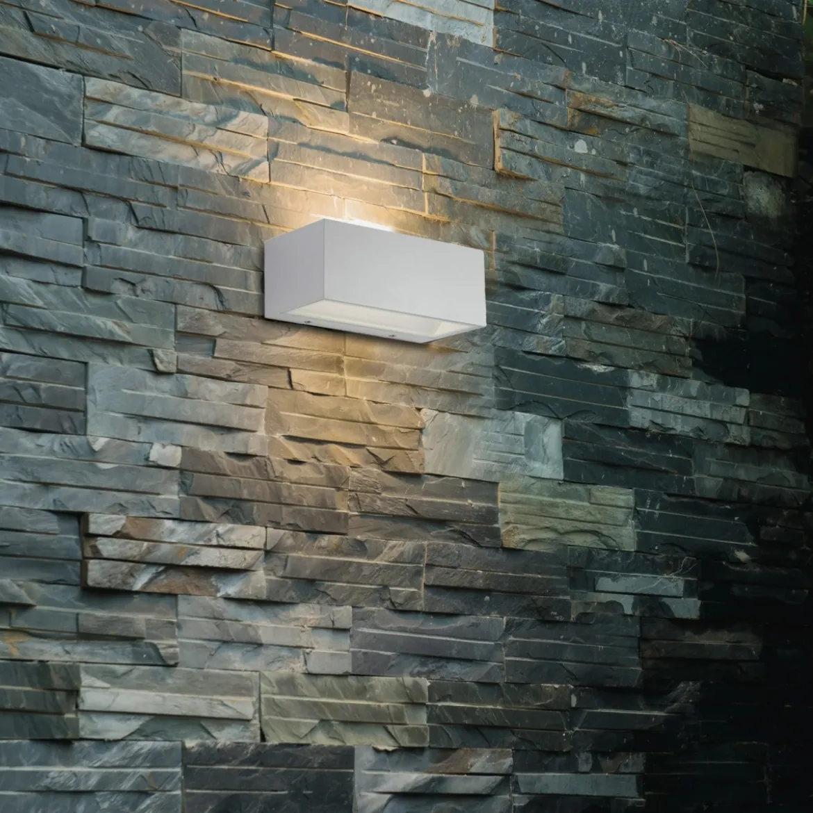 Applique a Parete Bianca Intec in Alluminio Luce da Muro da Esterno