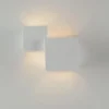 Applique Doppio Diffusore Lampada da Parete in Gesso Bianco Verniciabile