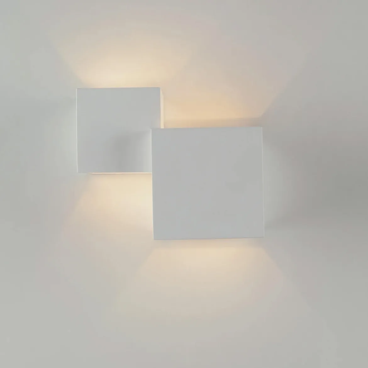 Applique Doppio Diffusore Lampada da Parete in Gesso Bianco Verniciabile