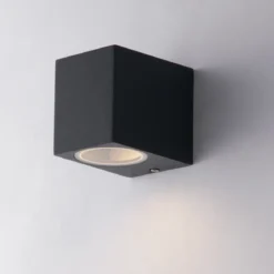 Applique in Alluminio Antracite Faretto a Parete da Esterno un Punto Luce