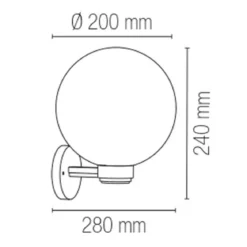 Applique in Plastica a Parete Punto Luce Sfera 20 cm da Esterno Bianco