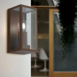 Applique Intec a Muro Lampada da Parete Bronzo per Esterno Design Moderno