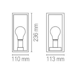 Applique Nera a Muro Lampada da Parete per Esterno Design Moderno Intec