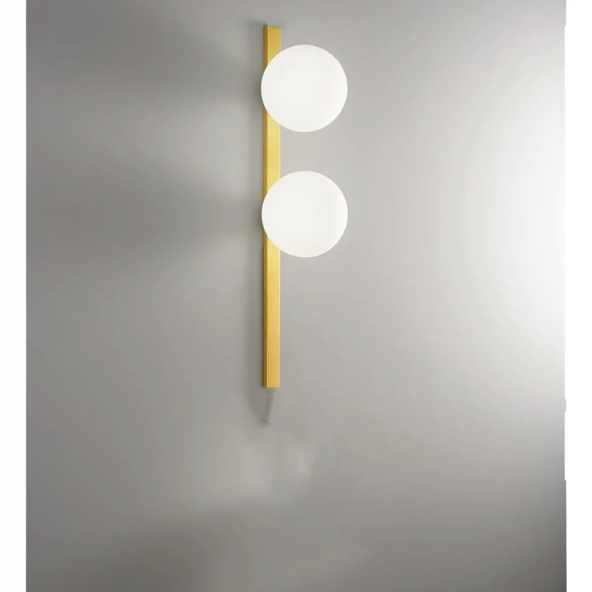 Applique 2 Punti Luce a Muro in Metallo Oro Lampada Elegante da Parete